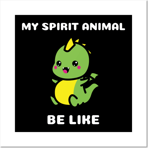 Little Cute Baby Dragon Spirit Animal Wall Art by JettDes